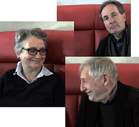 Birgitt Frey im Interwiev mit Hartwig von Schubert (oben) und Bernd Großheim